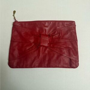 Chic Red Vintage style Leather Clutch